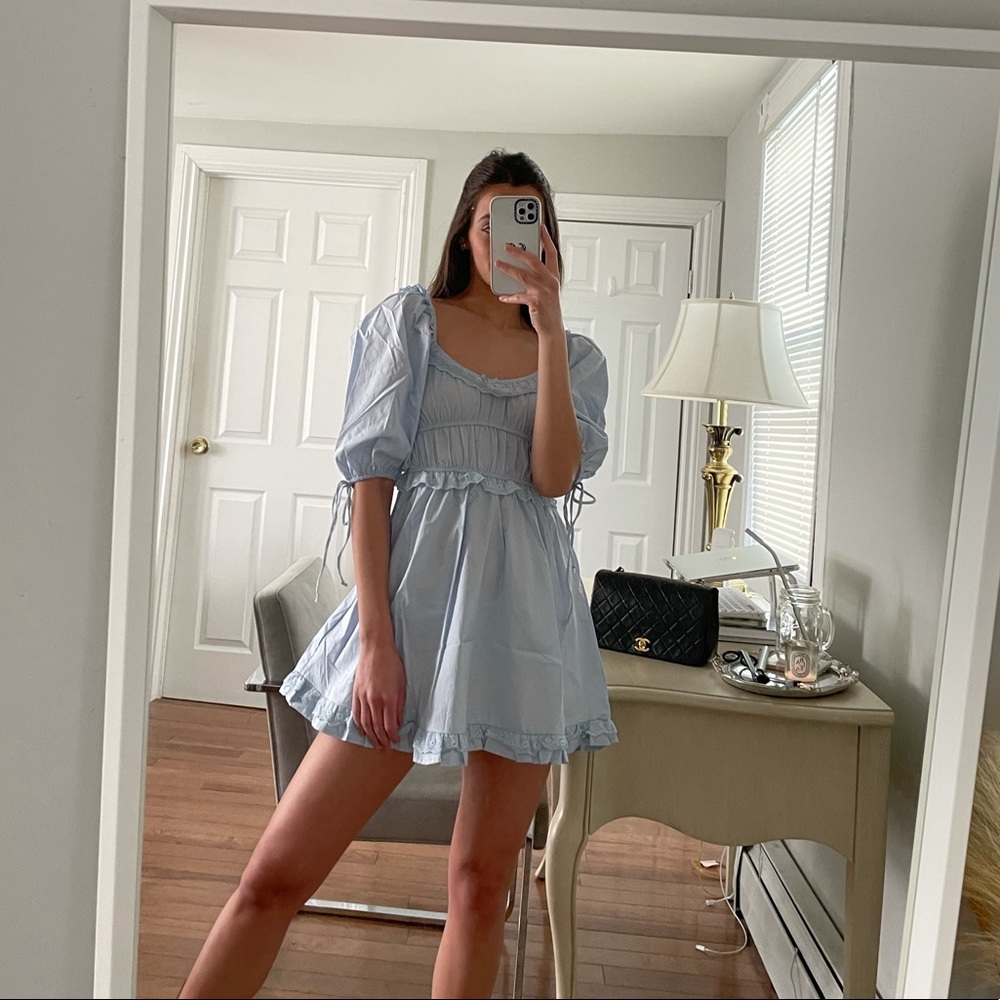 NWT While in Paris Blue Verge Girl FLL dupe dress